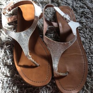 White, sparkly sandals
